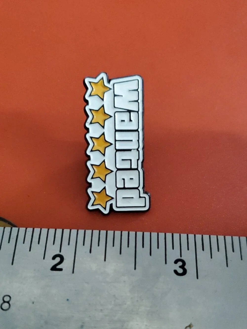 Grand Theft Auto Wanted Enamel Pin — White and Gold Stars